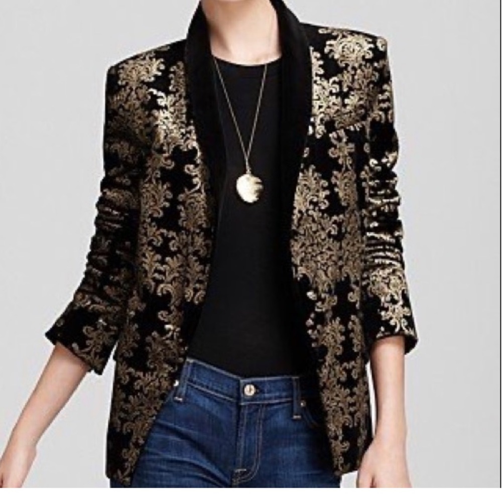 7 for All Mankind Black Velvet Blazer